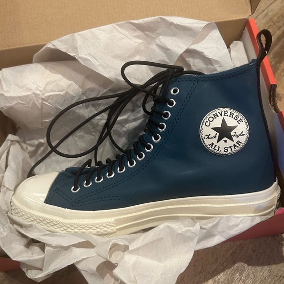 NWT Converse Fleece-Lined Leather Chuck 70 Turq 5W - Picture 7 of 7